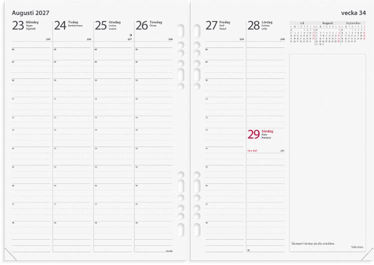 Business Systemkalender 2027 skinn brun