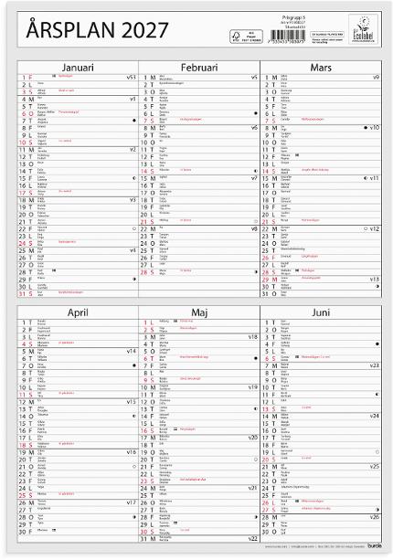 Väggkalender Årsplan 2027