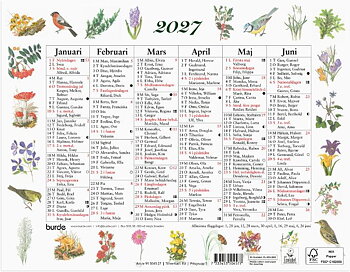 Väggkalender Lilla Naturalmanackan 2027