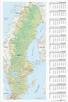 Väggblad Sverigekarta 2027