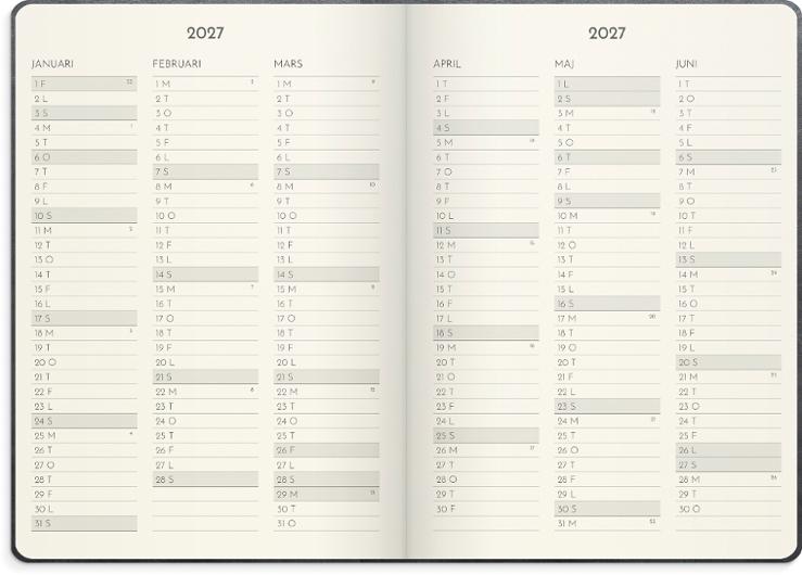 Kalender Weekly Deluxe 2027