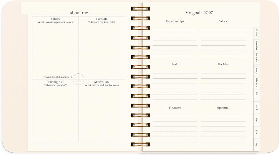 Life Planner Delicate Flowers 2027