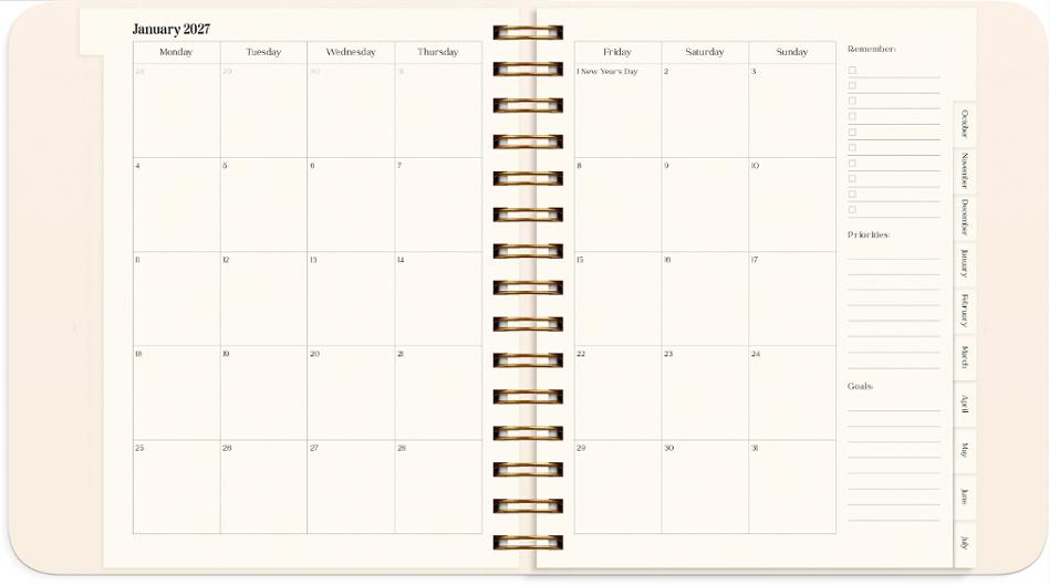 Life Planner Delicate Flowers 2027