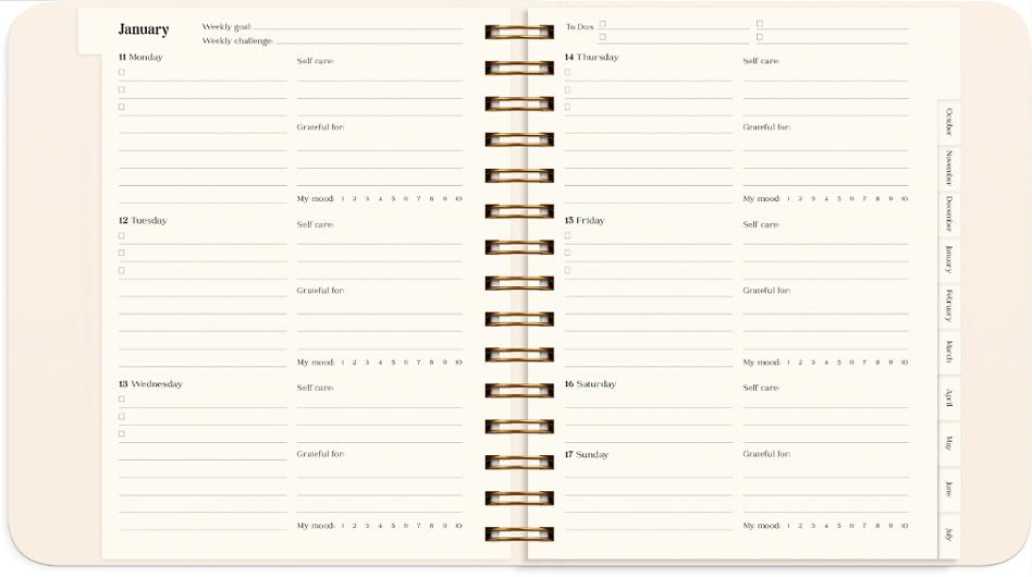 Life Planner Delicate Flowers 2027