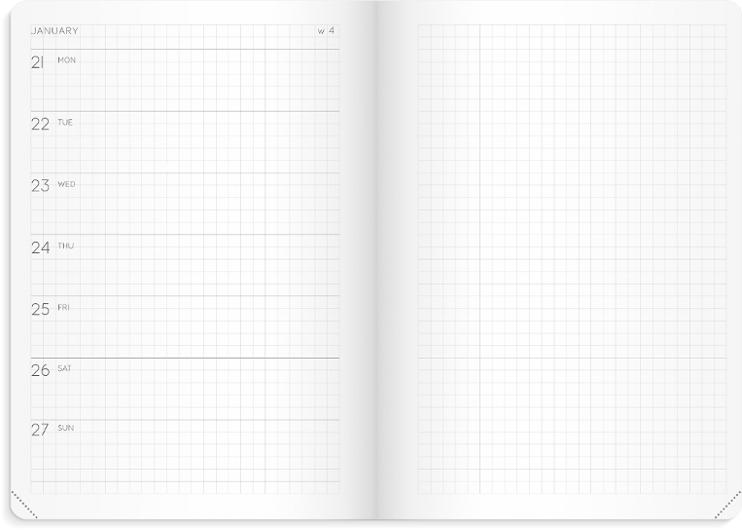 Calendar Masume 2027 engelsk text