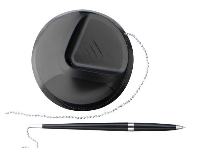 Kulpenna med h&aring;llare/kedja svart