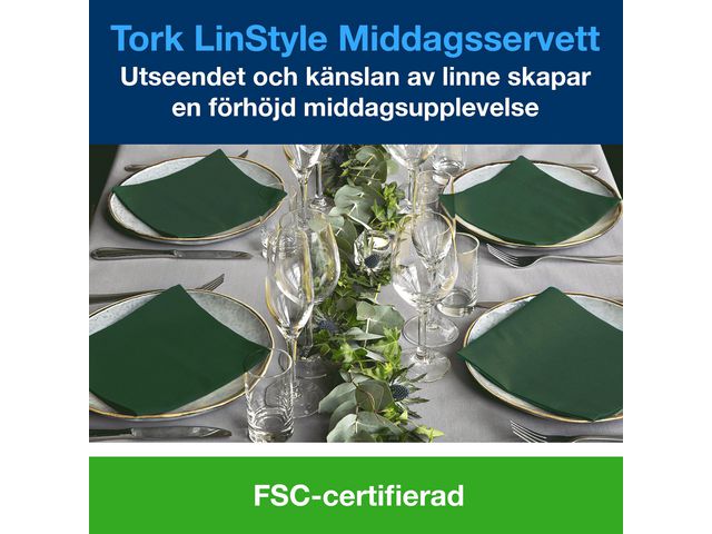 Servett TORK LinStyle grön 39x39&nbsp;50/fp