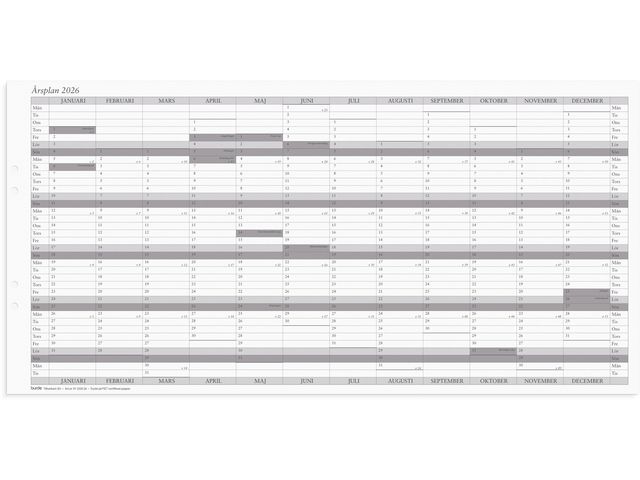 Väggkalender Årsplan 2026 5/fp