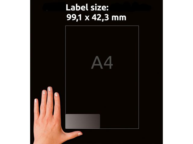 Etikett AVERY transp 99,1x42,3mm 300/fp