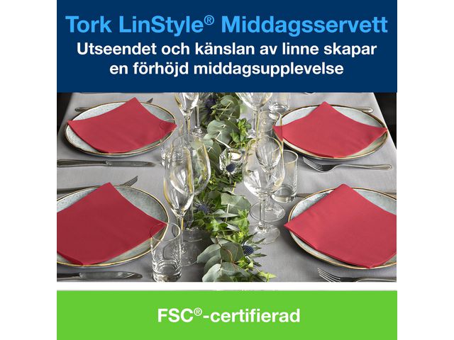 Servett Tork Linstyle Röd