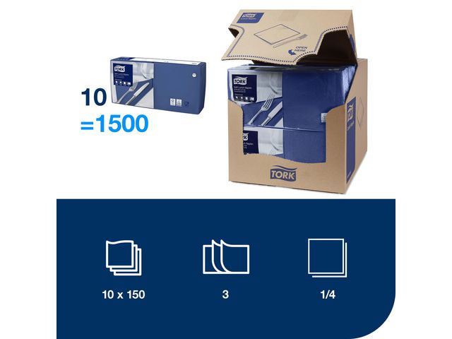 Lunchservett Tork Mjuk 3-lager 150-pack mörkblå
