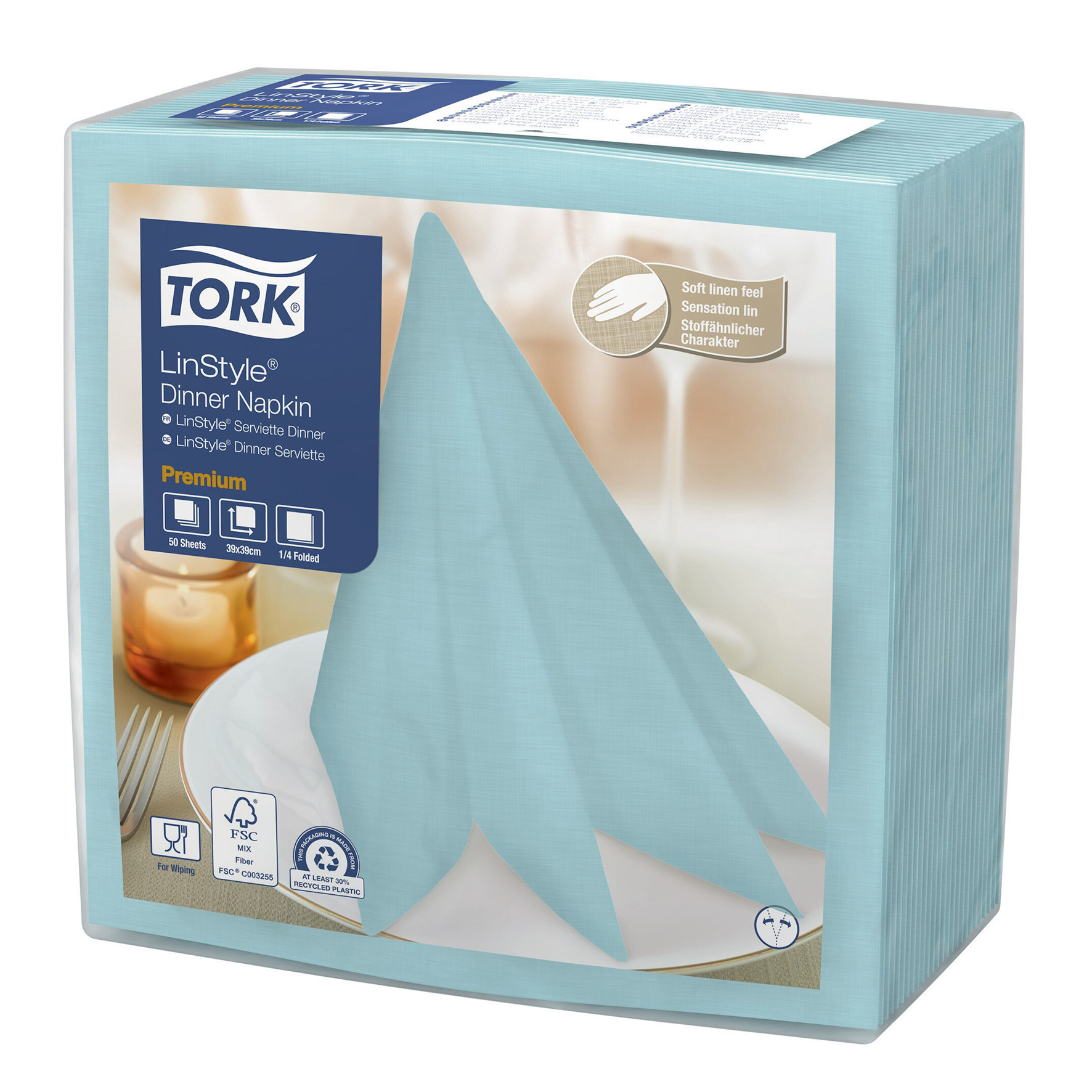 Servett LinStyle Aquablå 50st