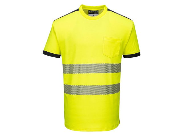 T-shirt varsel PW T181 kl2 gul XS