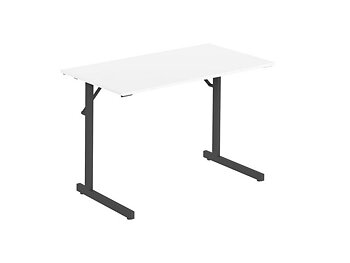 Fällbord 1200x500x715x18 vit/svart