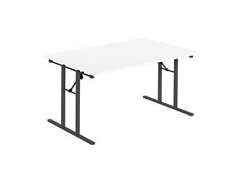 Fällbord 1600x800x730x25 vit/svart