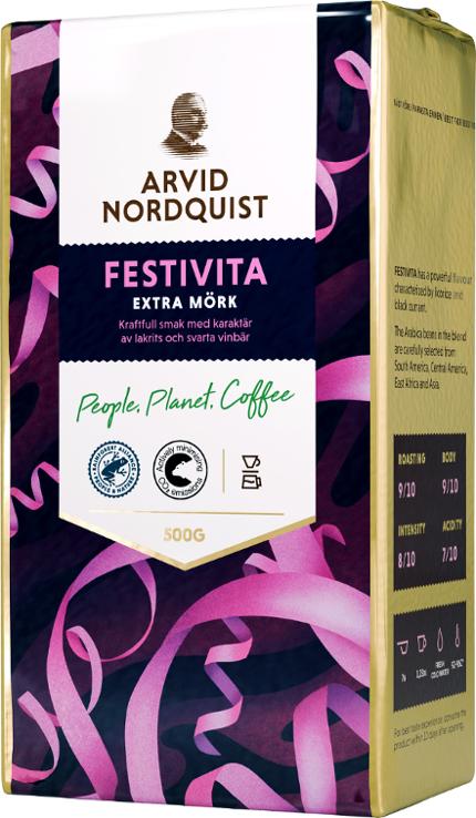 Kaffe Festivita Bryggmalet Extra mörk 500 g Arvid Nordquist