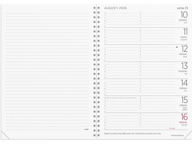 Stor Veckokalender 2026 svart