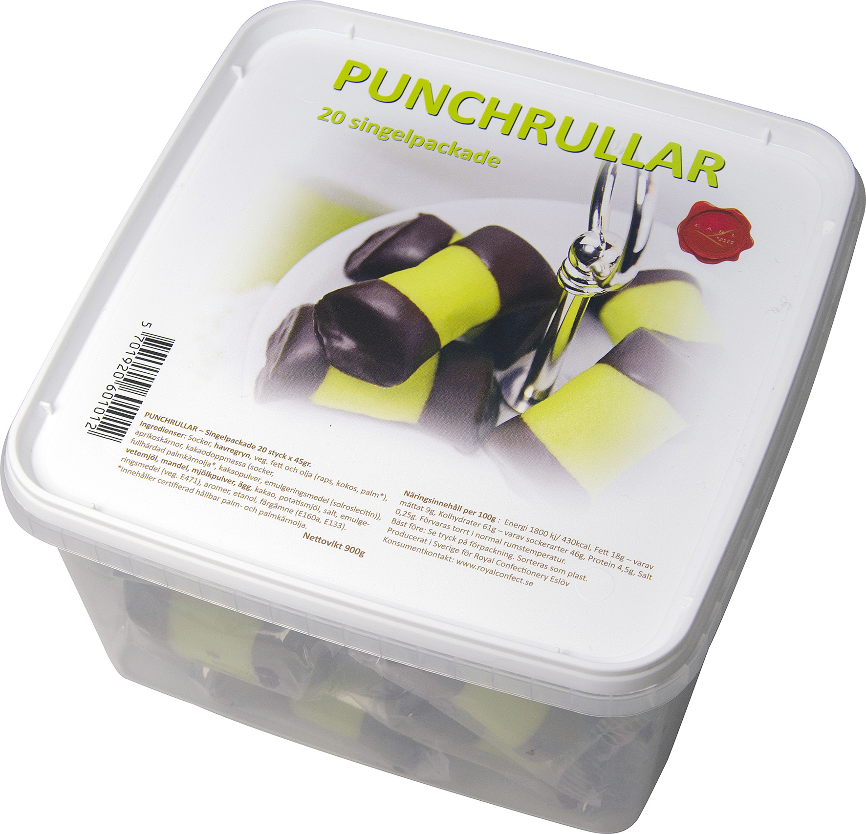 Punchrullar singelpackade 900 g 20-pack