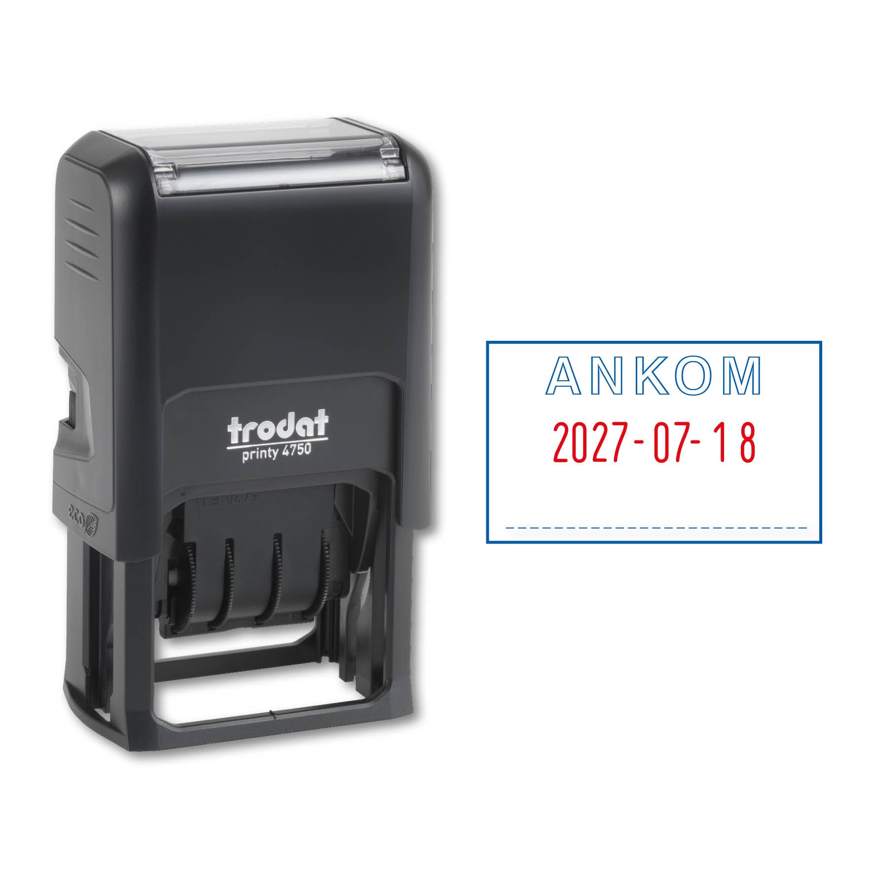 Stämpel Ankom + Datum Trodat 4750