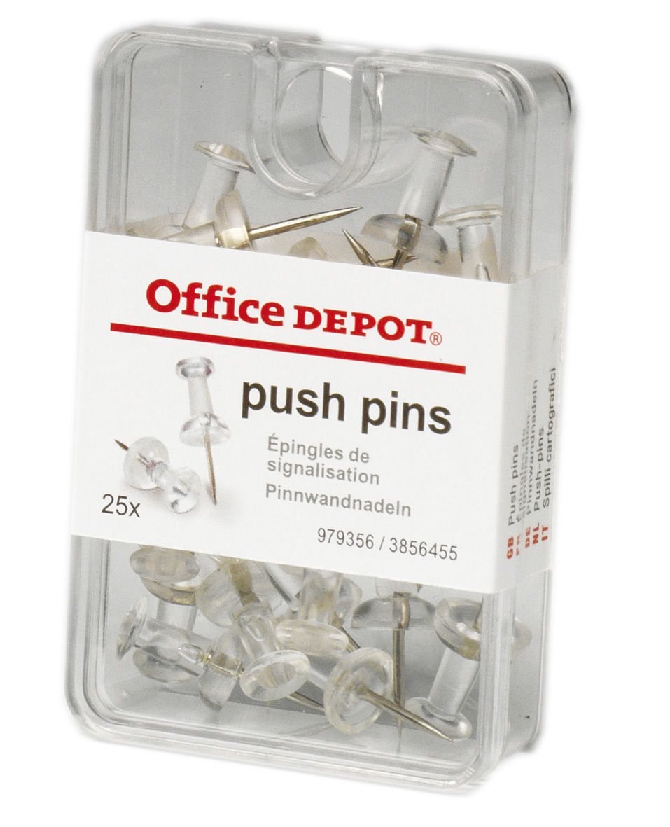 Kartnålar Push-pin transparent 25 st/fp