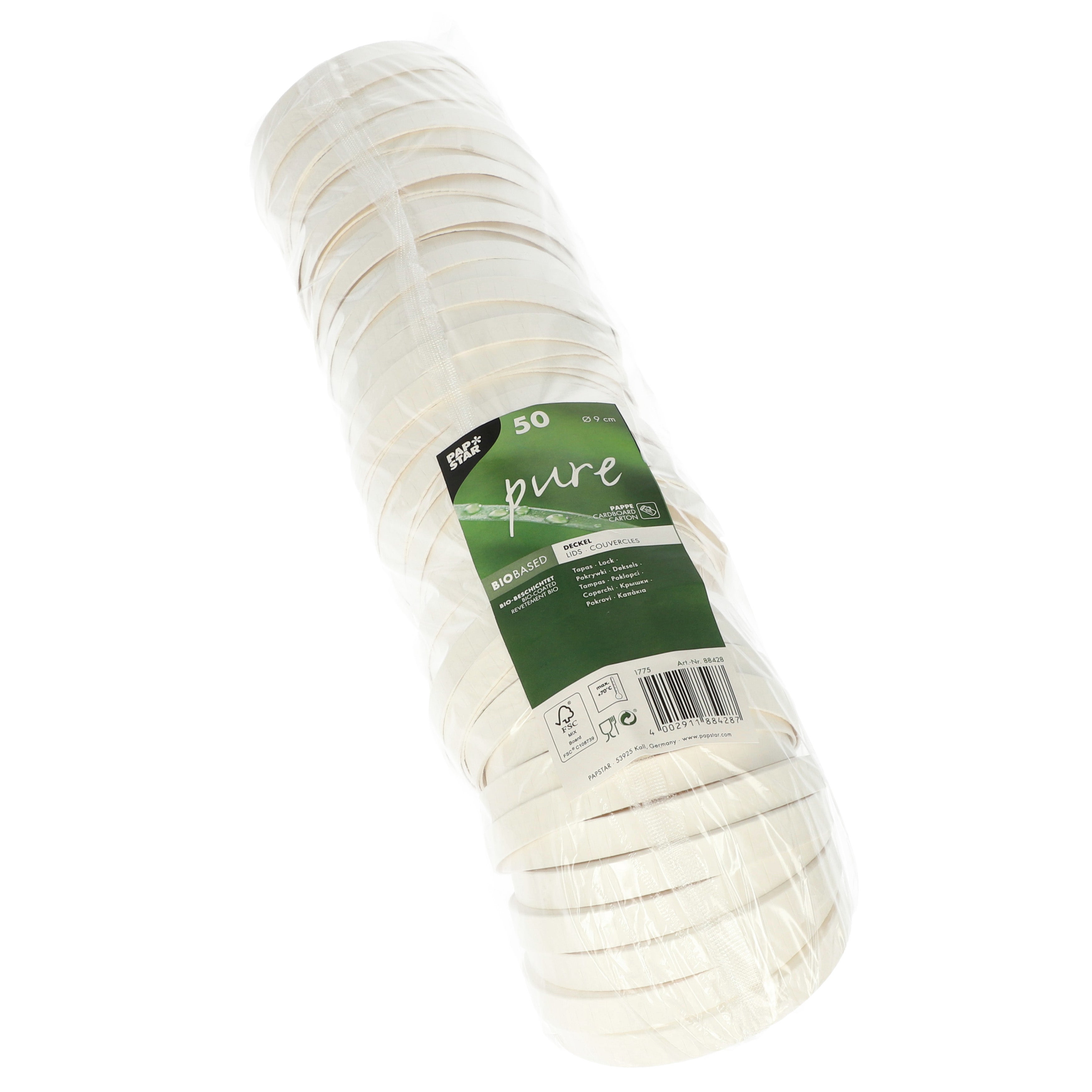 Lock till bägare papper Ø 9 cm 50-pack