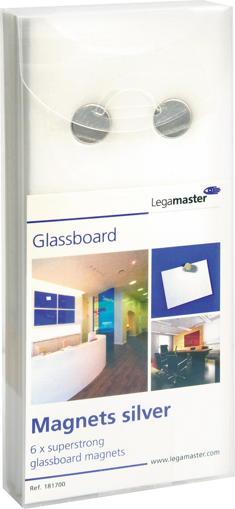 Magnet glastavla 6/fp silver