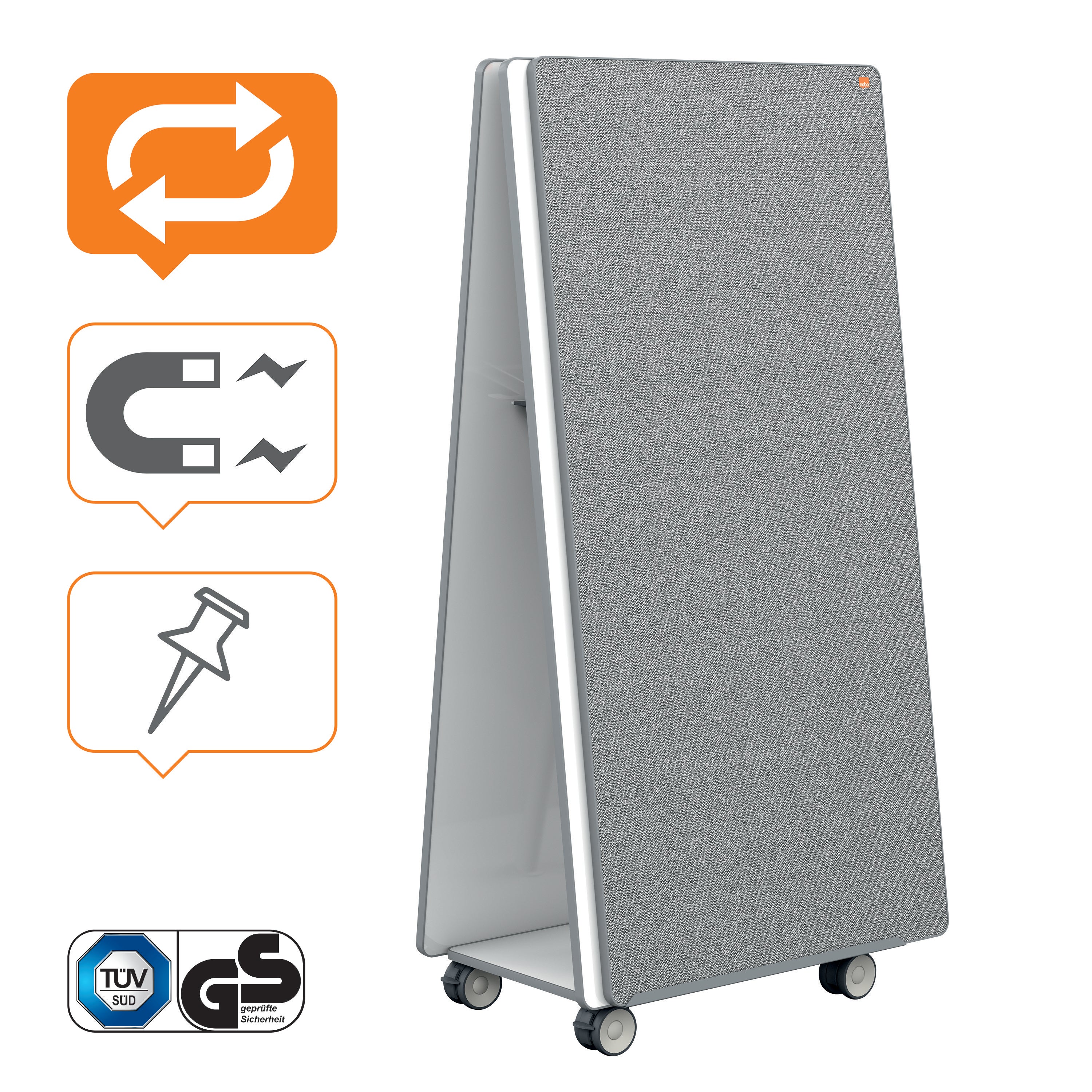 Mobile Whiteboard MoveMeet system grå