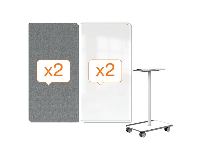 Mobile Whiteboard MoveMeet system grå
