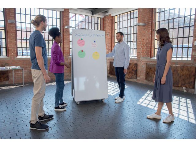 Mobile Whiteboard MoveMeet system grå