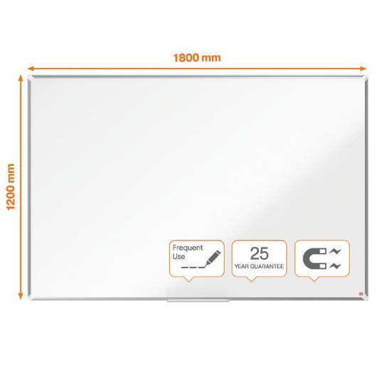 Whiteboard Premium Plus Emalj 1800 x 1200 mm