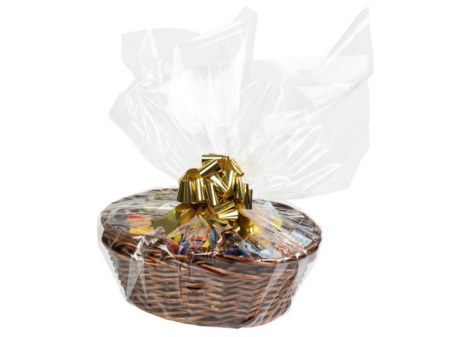 Godis Presentkorg brun inslaget 5kg