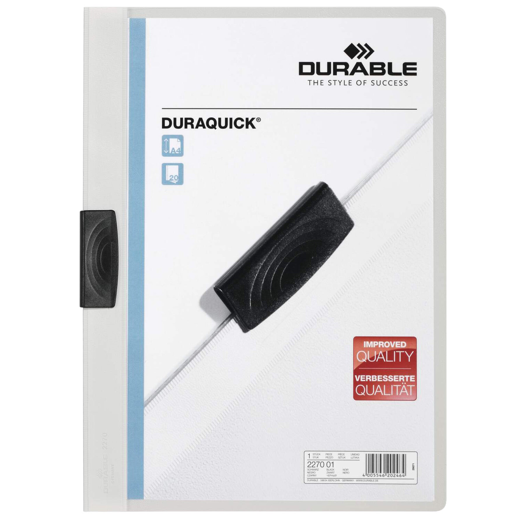 Klämmapp Duraquick A4 vit