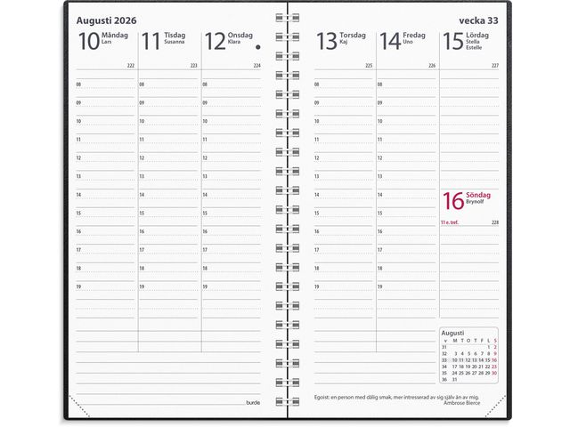 Kalender Interplano II 2026 konstl svart