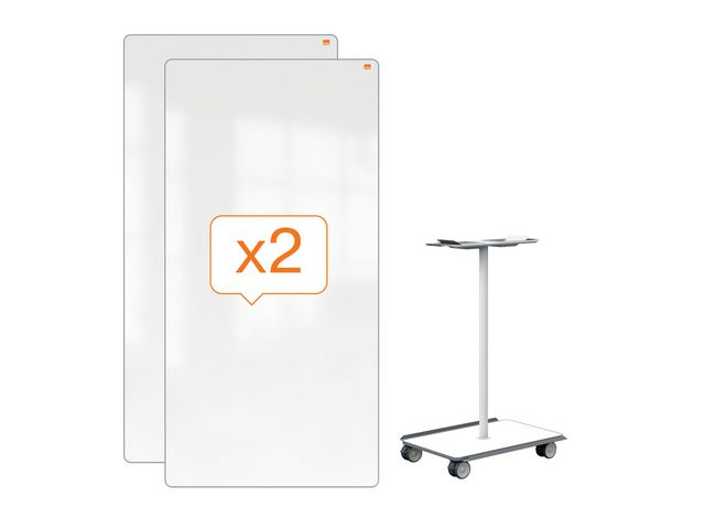 Mobil Whiteboard - Move & Meet bassystem grå