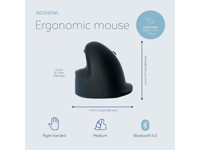 Mus Ergonomisk R-GO trådlös höger M