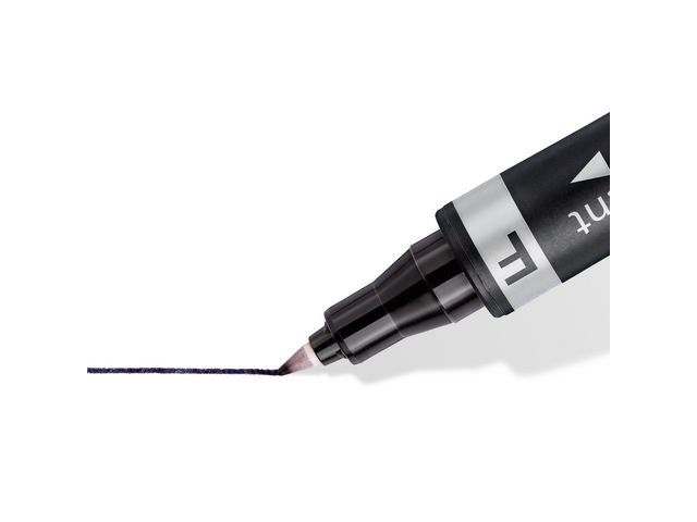 Märkpenna LUMOCOLOR DUO perm. F M svart
