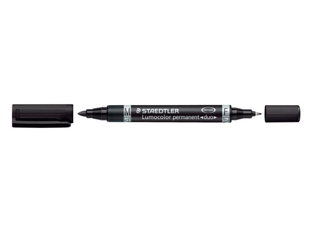 Märkpenna LUMOCOLOR DUO perm. F M svart