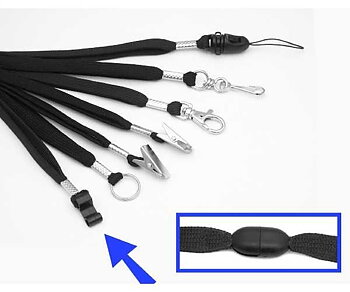 Lanyard 90cm svart 10/fp