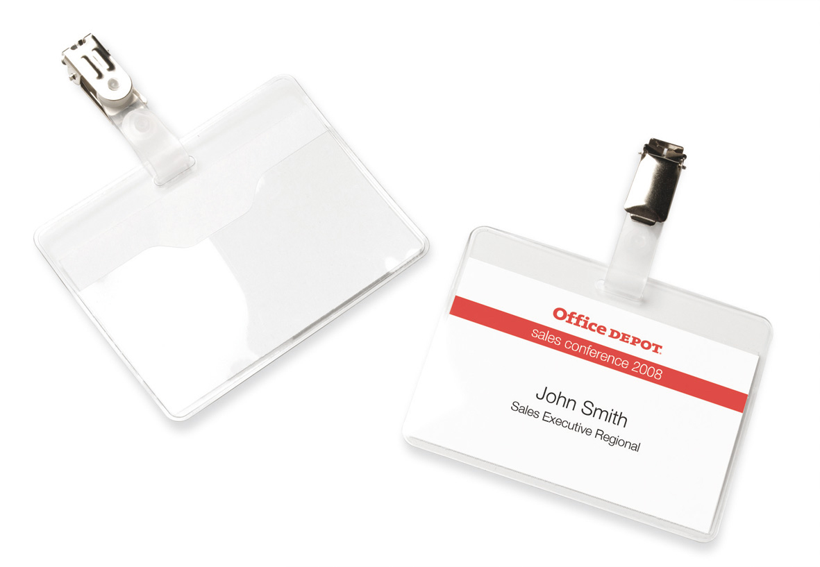 Namnskylt Office Depot 90 x 60 mm L clips 50 st/fp