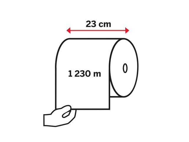 Avtorkningspapper 1-lager 1230 m