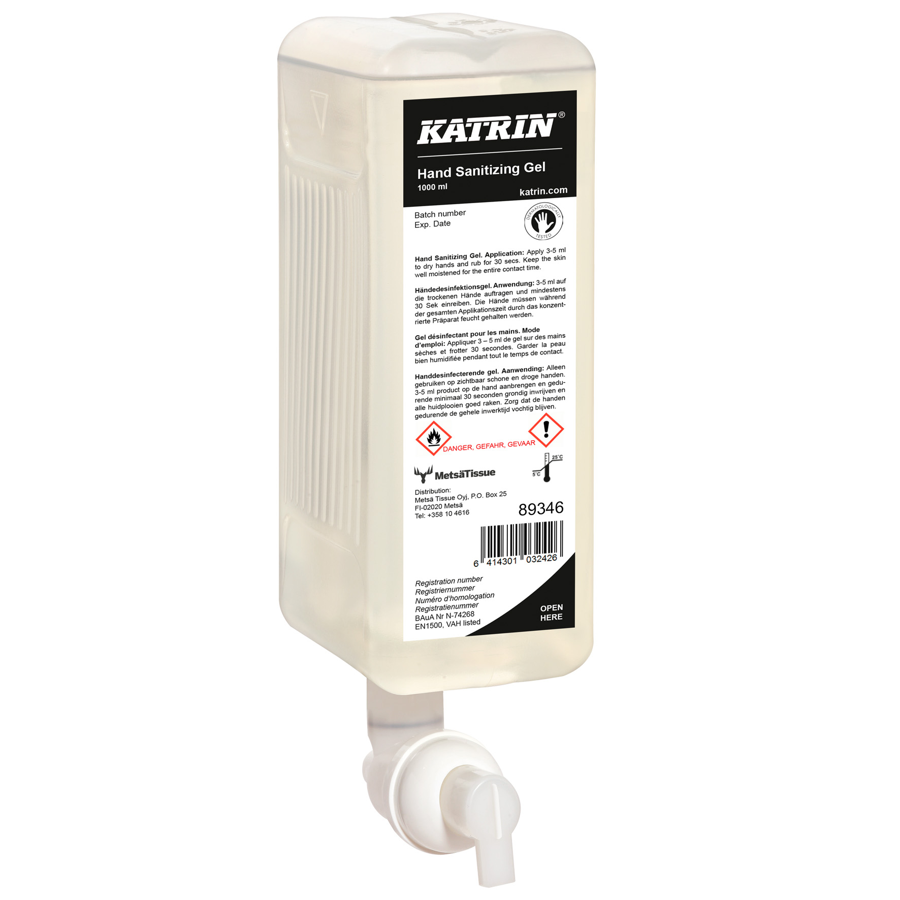 Handdesinfektion Gel 1000 ml Katrin