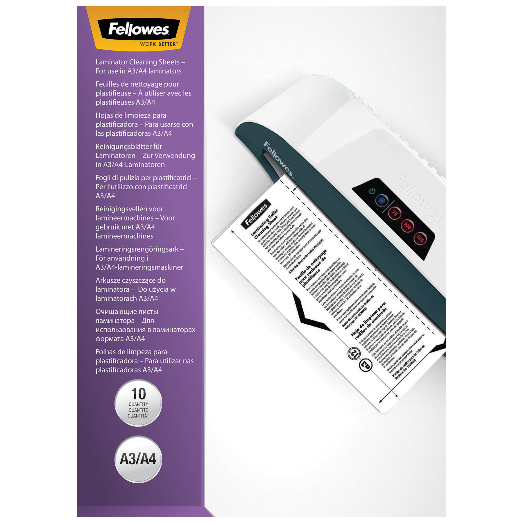 Rengöringsark laminator A4 10f