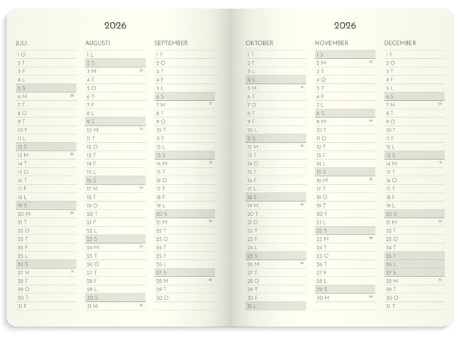 Kalender 2026 Weekly Deluxe
