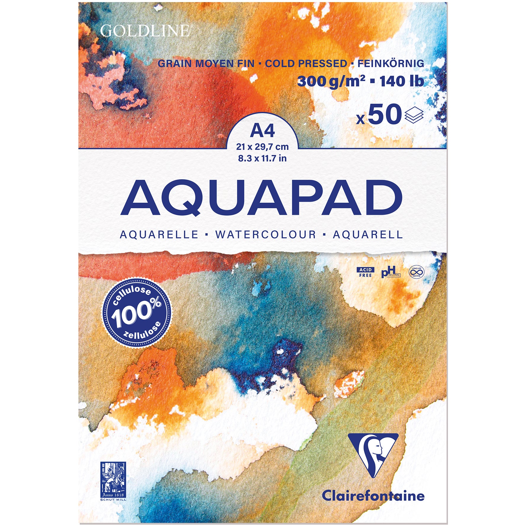 Akvarellblock A4 300 g naturvit