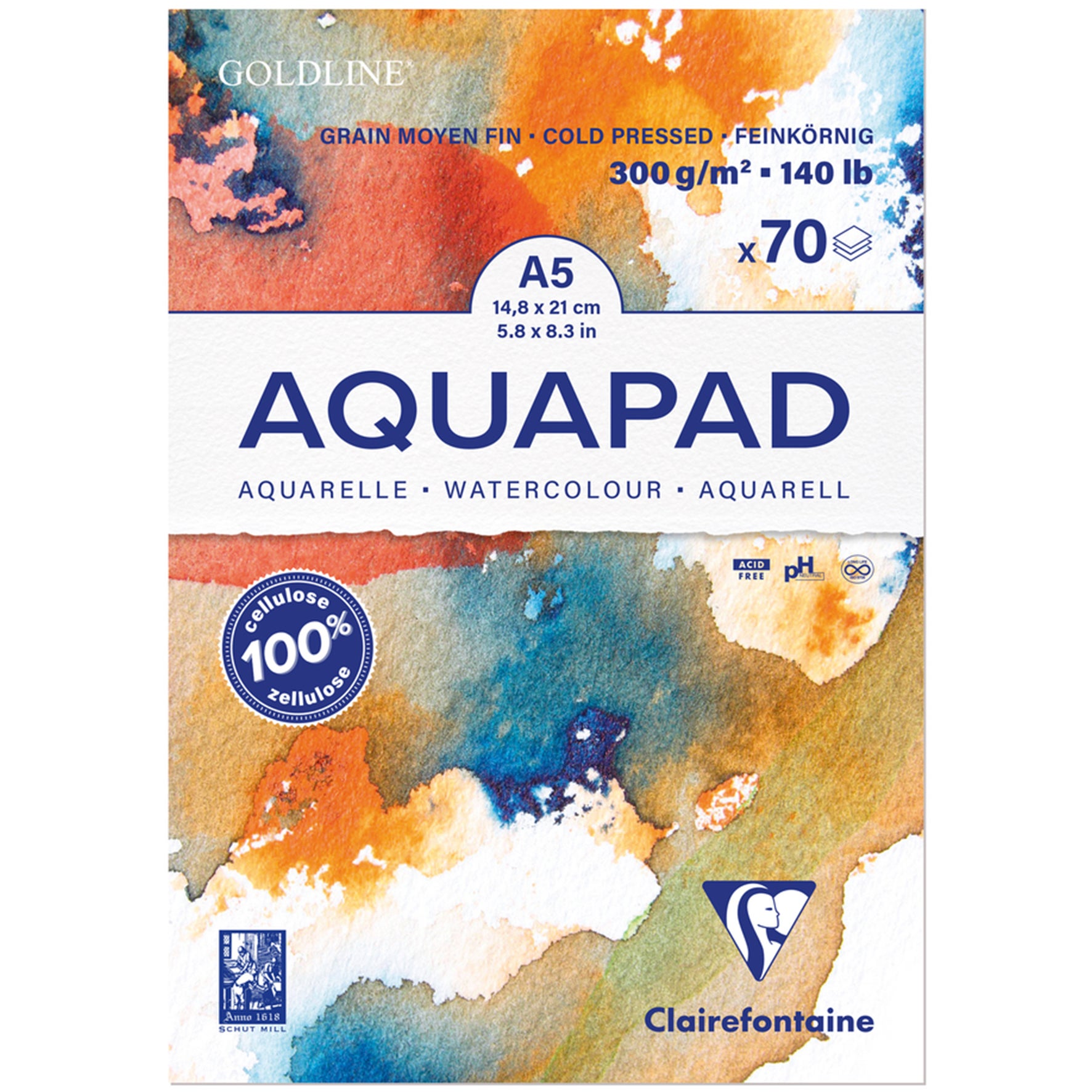 Akvarellblock A5 300 g naturvit