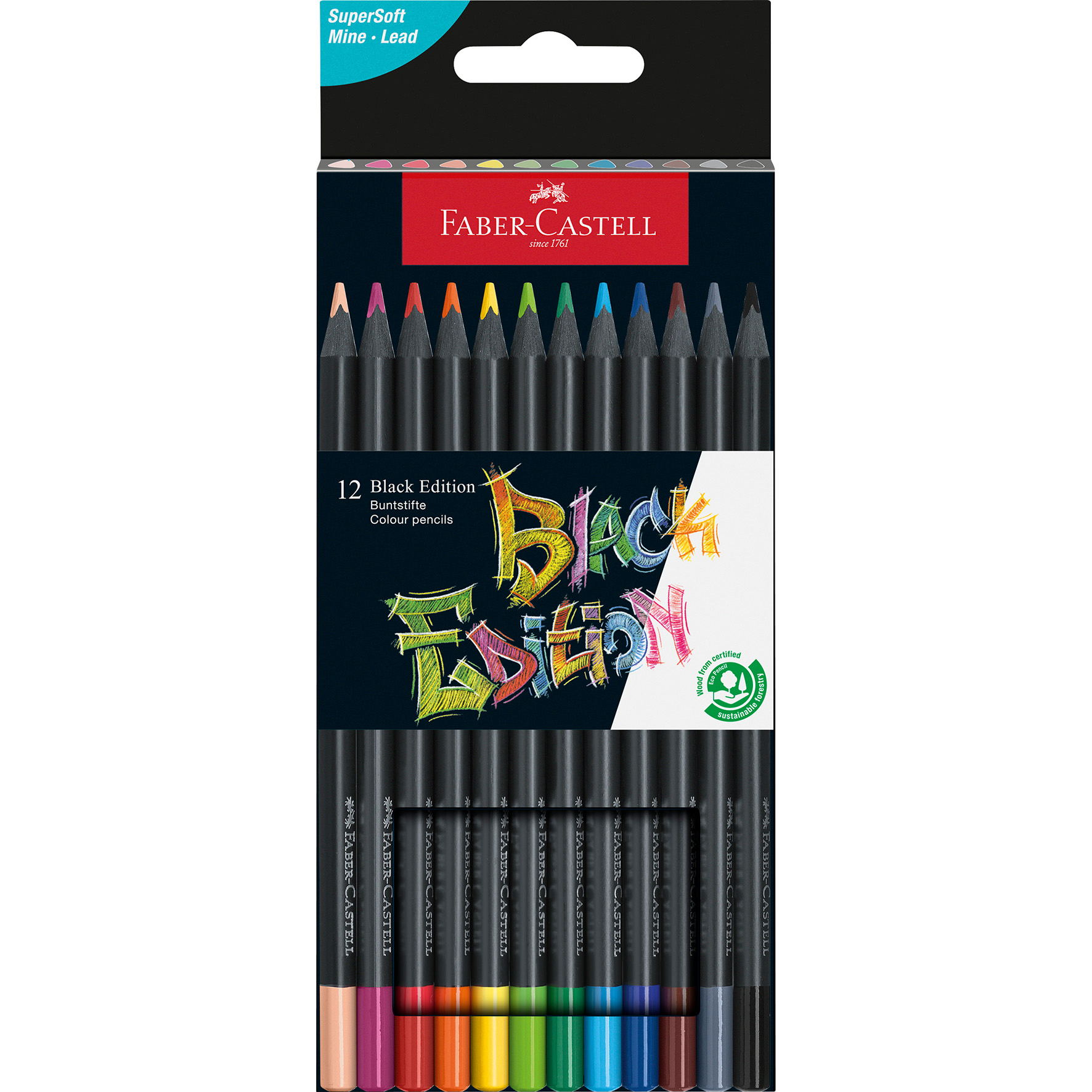 F&auml;rgpenna Faber Black 12/fp