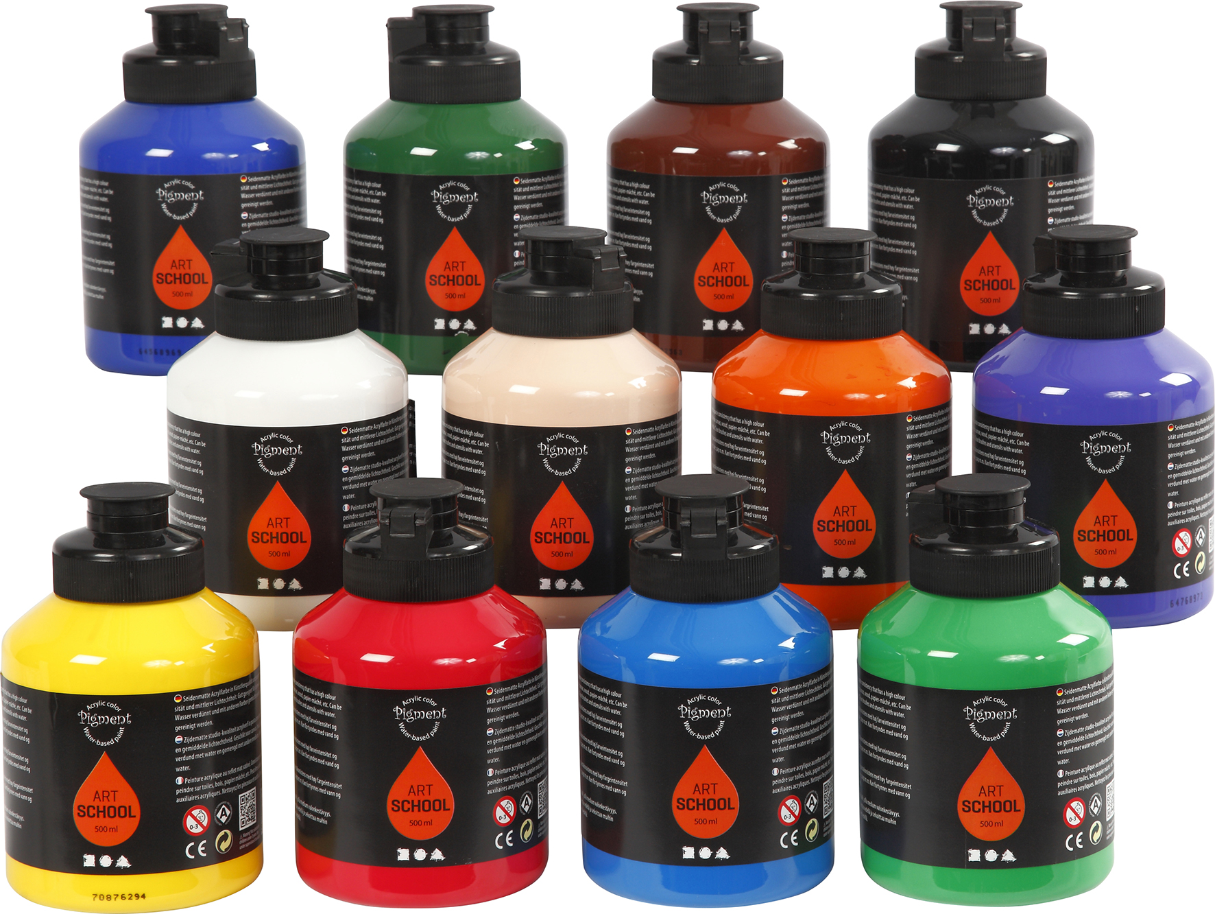 Akrylfärg Pigment 500ml 12st/fp
