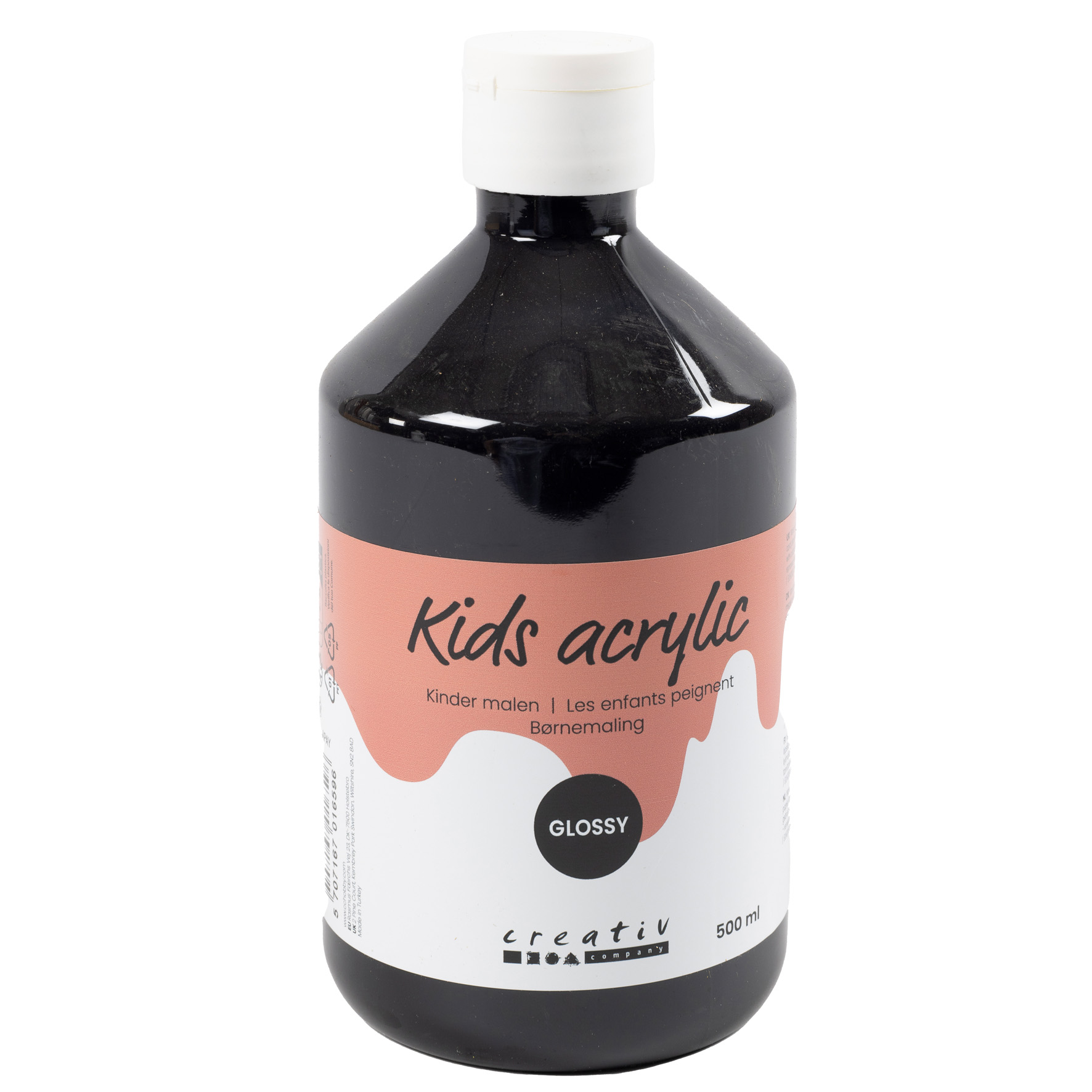 Akrylfärg blank 500 ml svart