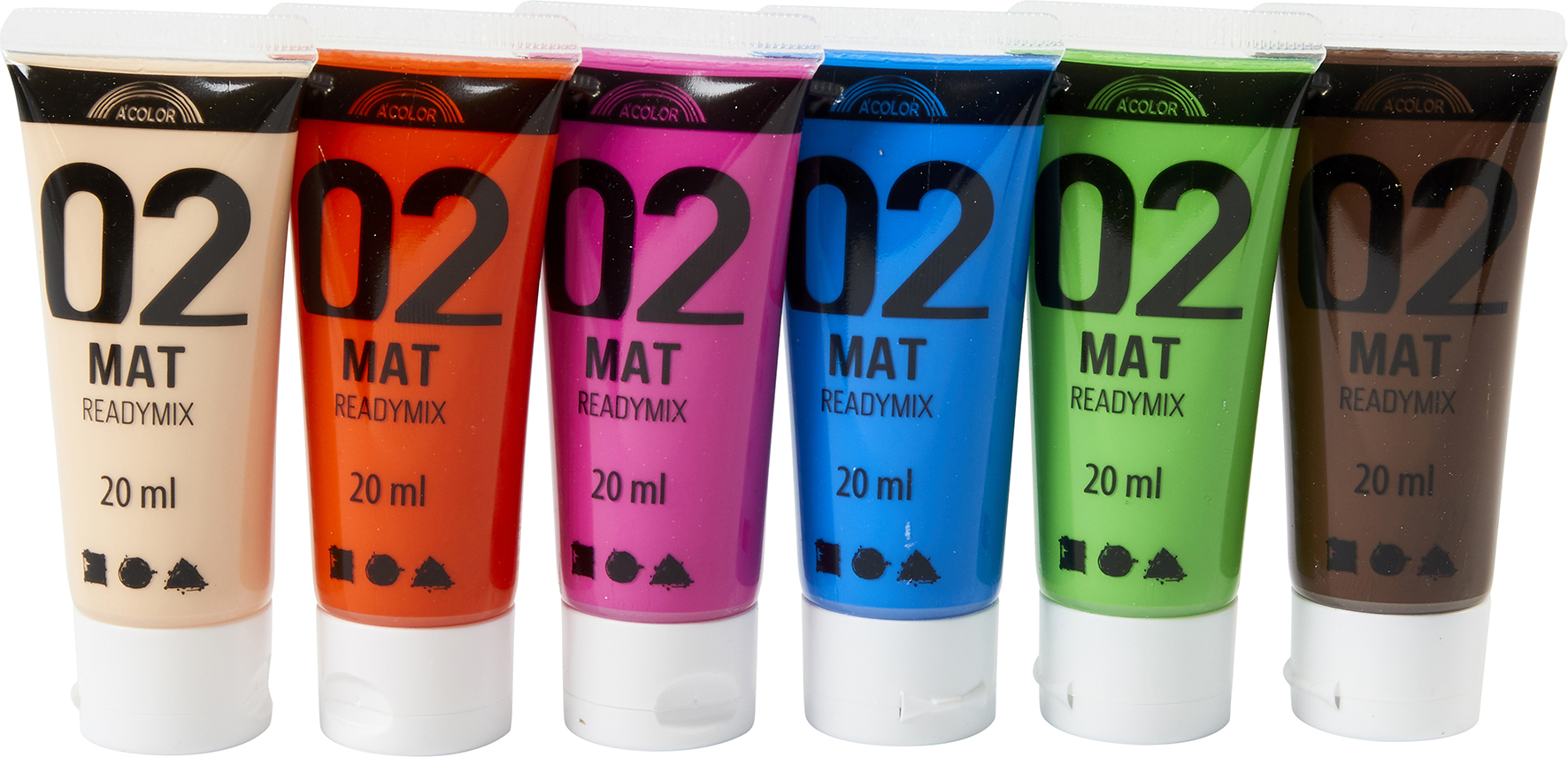 Akrylfärg matt 6 x 20 ml