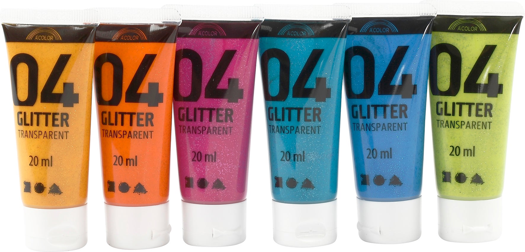 Akrylfärg glitter 6 x 20 ml